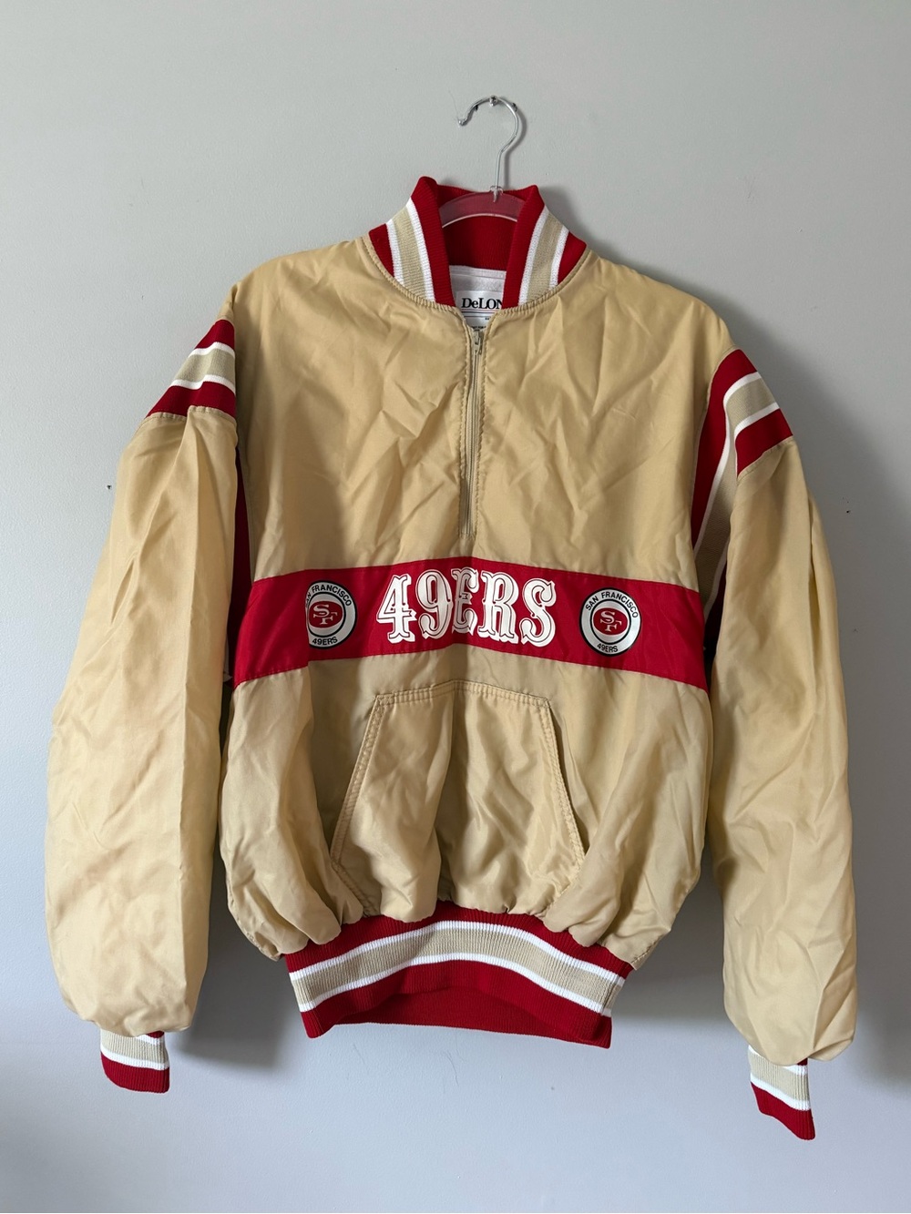 Vintage 49ers Gold Windbreaker Pullover Jacket